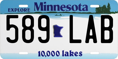 MN license plate 589LAB