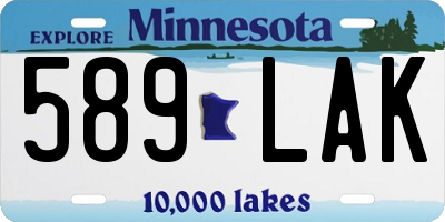 MN license plate 589LAK