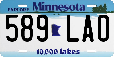 MN license plate 589LAO