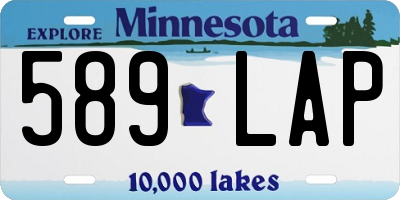 MN license plate 589LAP