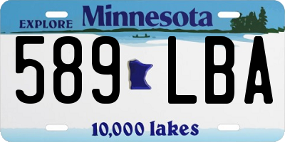 MN license plate 589LBA