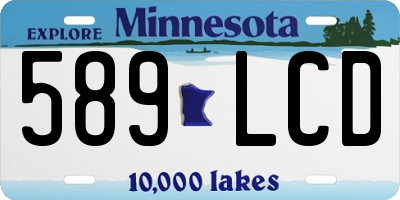MN license plate 589LCD