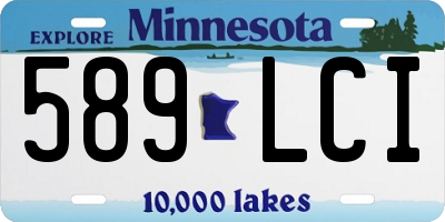 MN license plate 589LCI