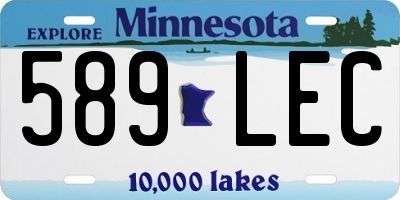 MN license plate 589LEC