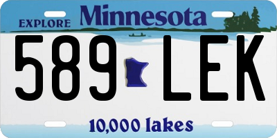 MN license plate 589LEK