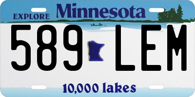 MN license plate 589LEM