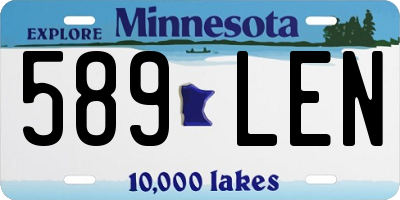 MN license plate 589LEN