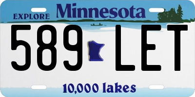 MN license plate 589LET