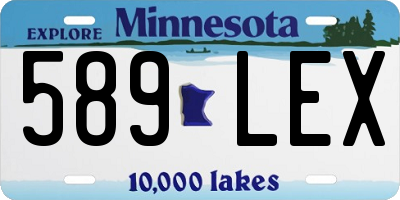 MN license plate 589LEX