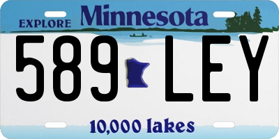 MN license plate 589LEY