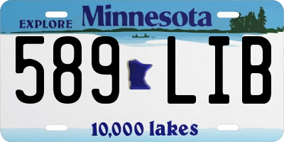 MN license plate 589LIB