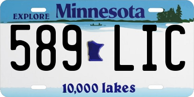 MN license plate 589LIC