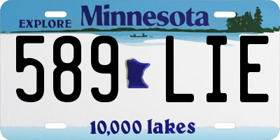 MN license plate 589LIE