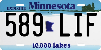MN license plate 589LIF