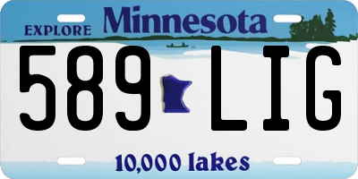 MN license plate 589LIG