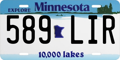 MN license plate 589LIR