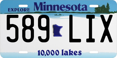 MN license plate 589LIX