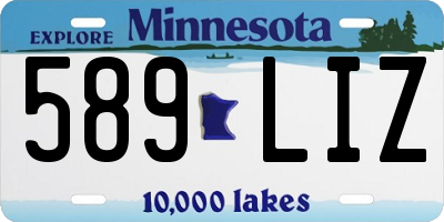 MN license plate 589LIZ