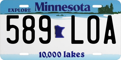 MN license plate 589LOA