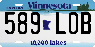 MN license plate 589LOB