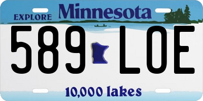MN license plate 589LOE