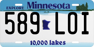 MN license plate 589LOI