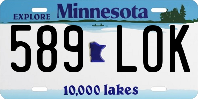 MN license plate 589LOK