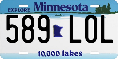 MN license plate 589LOL
