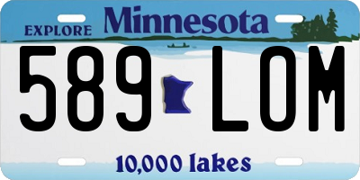 MN license plate 589LOM