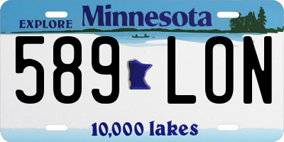 MN license plate 589LON