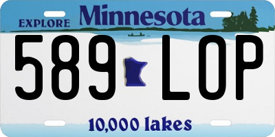 MN license plate 589LOP