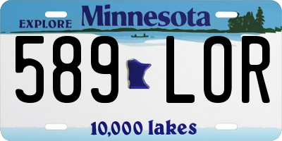 MN license plate 589LOR
