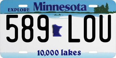 MN license plate 589LOU