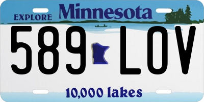 MN license plate 589LOV