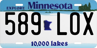 MN license plate 589LOX