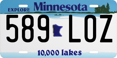 MN license plate 589LOZ
