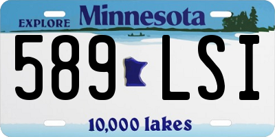 MN license plate 589LSI