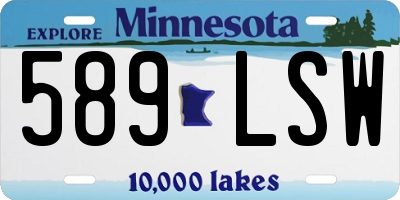 MN license plate 589LSW