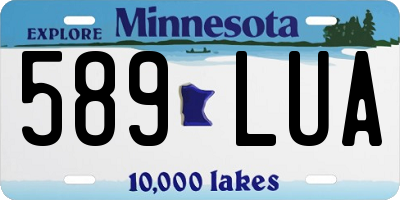 MN license plate 589LUA