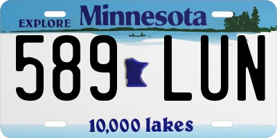 MN license plate 589LUN