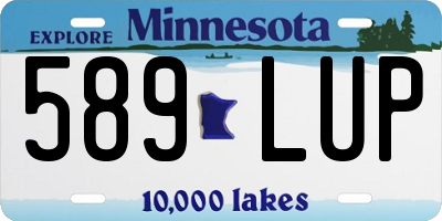 MN license plate 589LUP