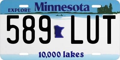 MN license plate 589LUT