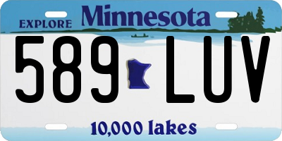 MN license plate 589LUV