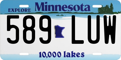 MN license plate 589LUW