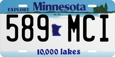 MN license plate 589MCI