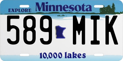 MN license plate 589MIK