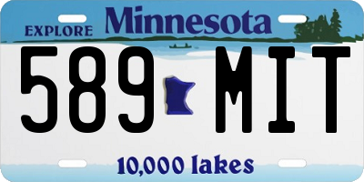 MN license plate 589MIT