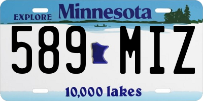 MN license plate 589MIZ
