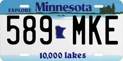 MN license plate 589MKE