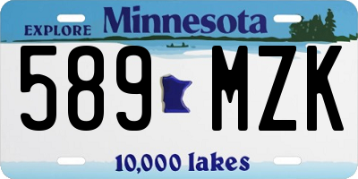 MN license plate 589MZK